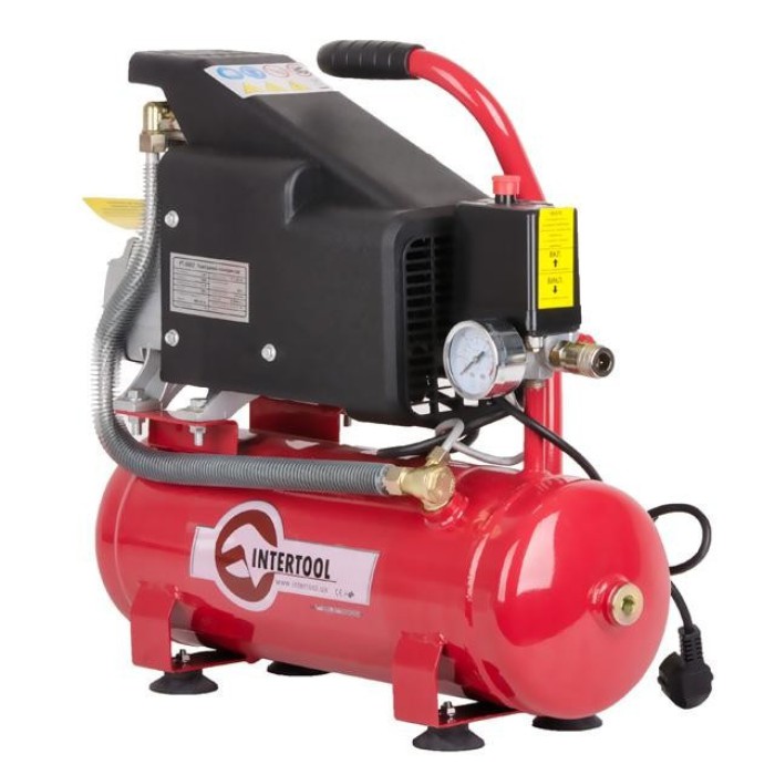 Компресор INTERTOOL PT-0002 9 л, 0.75 кВт, 220 В, 8 атм, 160 л/хв
