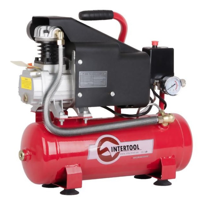 Компресор INTERTOOL PT-0002 9 л, 0.75 кВт, 220 В, 8 атм, 160 л/хв