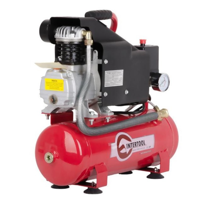 Компресор INTERTOOL PT-0002 9 л, 0.75 кВт, 220 В, 8 атм, 160 л/хв