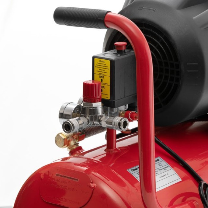 Компресор INTERTOOL PT-0007, 50 л, 3 кВт, 220 В, 8 атм, 420 л/хв, 2 циліндра