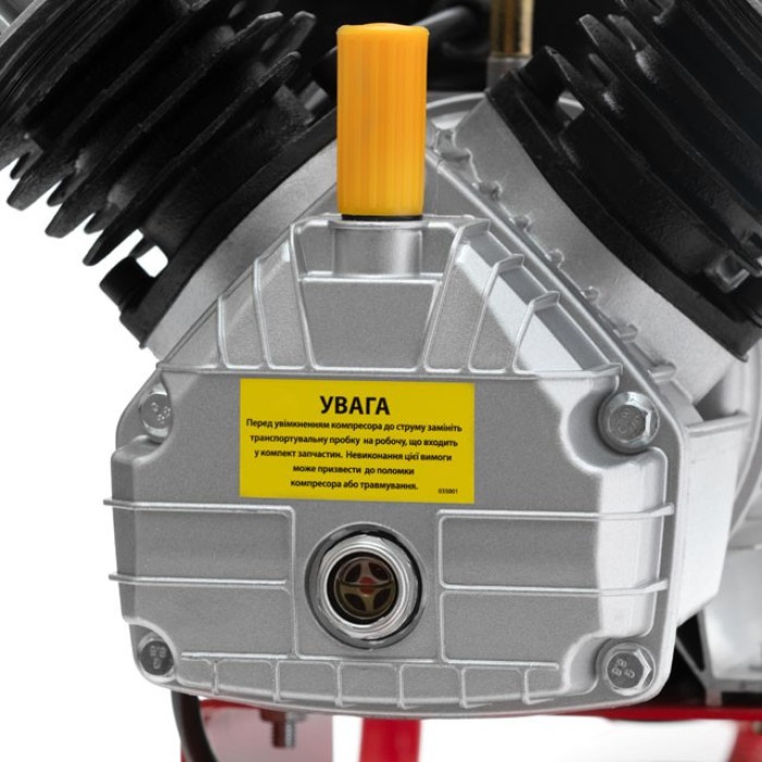 Компресор INTERTOOL PT-0007, 50 л, 3 кВт, 220 В, 8 атм, 420 л/хв, 2 циліндра