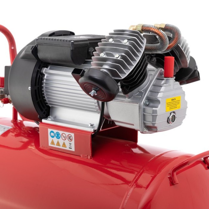 Компресор INTERTOOL PT-0008, 100 л, 3 кВт, 220 В, 8 атм, 420 л/хв, 2 циліндра