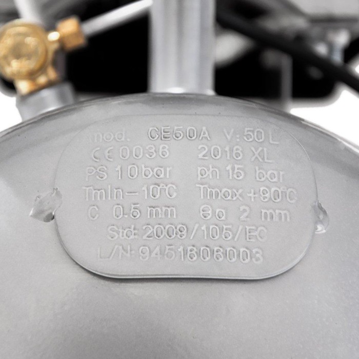 Компресор двоциліндровий 2.5 кВт 455 л/хв 10бар 50 л (2 крани) SIGMA (7043721)