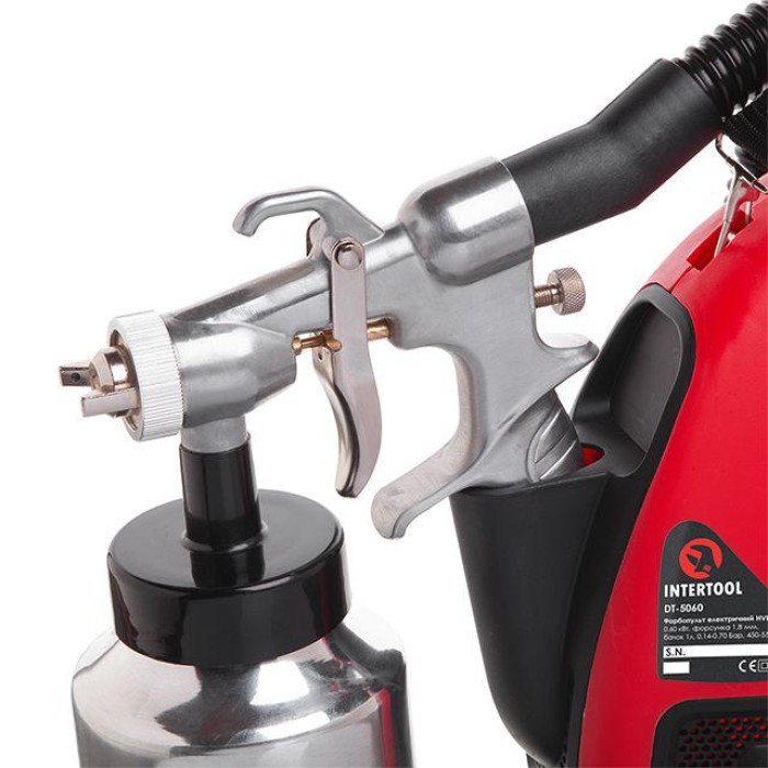 Електричний Краскопульт INTERTOOL DT-5060, HVLP 600 Вт., форсунка 1.8 мм, бачок 1л., 450-550 мл/хв