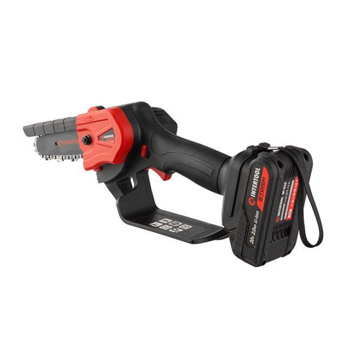 Міні-пилка ланцюгова акумуляторна 20 В, шина 10 см, 4 м/с, літій-іон, 2.0 Ач, ЗП 2А, STORM INTERTOOL WT-9109