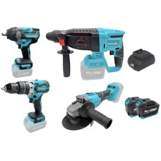 Набір акумуляторних безщіткових інструментів Grand №4 (болгарка шуруповерт гайковерт перфоратор 2АКБ 20В 6Аг) Набір акумуляторних безщіткових інструментів Grand №4 (болгарка шуруповерт гайковерт перфоратор 2АКБ 20В 6Аг)