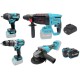 Набір акумуляторних безщіткових інструментів Grand №4 (болгарка шуруповерт гайковерт перфоратор 2АКБ 20В 6Аг) Набір акумуляторних безщіткових інструментів Grand №4 (болгарка шуруповерт гайковерт перфоратор 2АКБ 20В 6Аг)