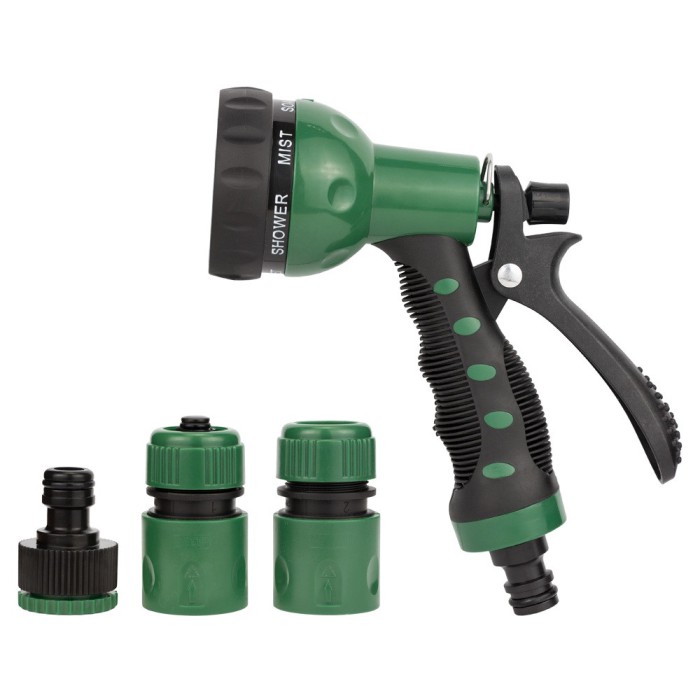 Набір для поливання: пістолет-розпилювач 7-режимний 2 конектори + адаптер (ABS+TPR) GRAD (5012505)