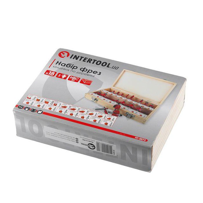 Набір фрез по дереву в дерев'яному кейсі INTERTOOL HT-0073