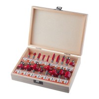 Набір фрез по дереву в дерев'яному кейсі INTERTOOL HT-0073