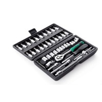 Набір насадок CrV 1/4 (72T) (46шт) (інструментів) торцевих c тріскачкою Сила 252046