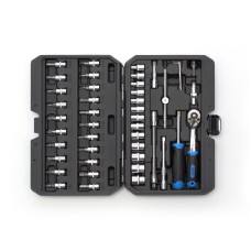 Набір насадок (інструментів) торцевих c тріскачкою CrV 1/4 (90Т) (46 шт.) Apro