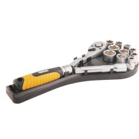 Набір насадок торцевих MasterTool 78-1213, PROFI CrV 1/2" 10 - 24 мм, подовжується тріскачка 72Т, 12 шт