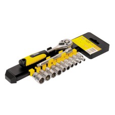 Набор насадок торцевых MasterTool 78-1412, PROFI CrV 1/4”  4-13 мм, трещотка 72Т, 12 шт.