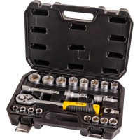 Набір насадок торцевих MasterTool 78-4021 PROFI, CrV 1/2" 10-32 мм, тріскачка 72Т, 21 шт, кейс