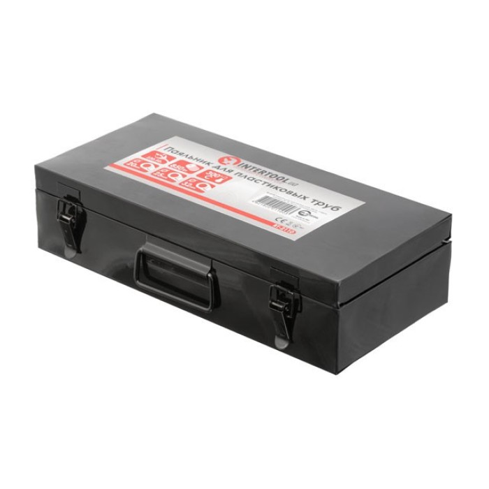 Паяльник для пластикових труб INTERTOOL RT-2110, 850 Вт, 0-300°C, насадки 20-32 мм, металевий кейс