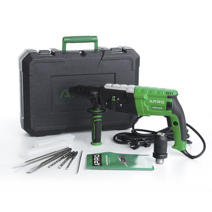 Перфоратор прямой APRO 3,5 Дж, 1050В, SDS+, 1050H DFR, кейс