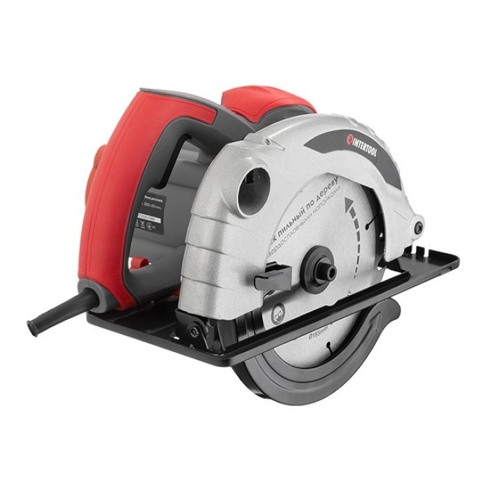 Пила дисковая INTERTOOL DT-0613, 1300 Вт, 5000 об/мин, угол наклона 0-45° глубина распила 41/57 мм, диск 185