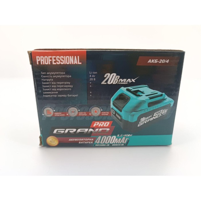 Пила шабельна акумуляторна Grand ПС-20/PRO (20 В, 1 АКБ 4А*г) Пила шабельна акумуляторна Grand ПС-20/PRO (20 В, 1 АКБ 4А*г)