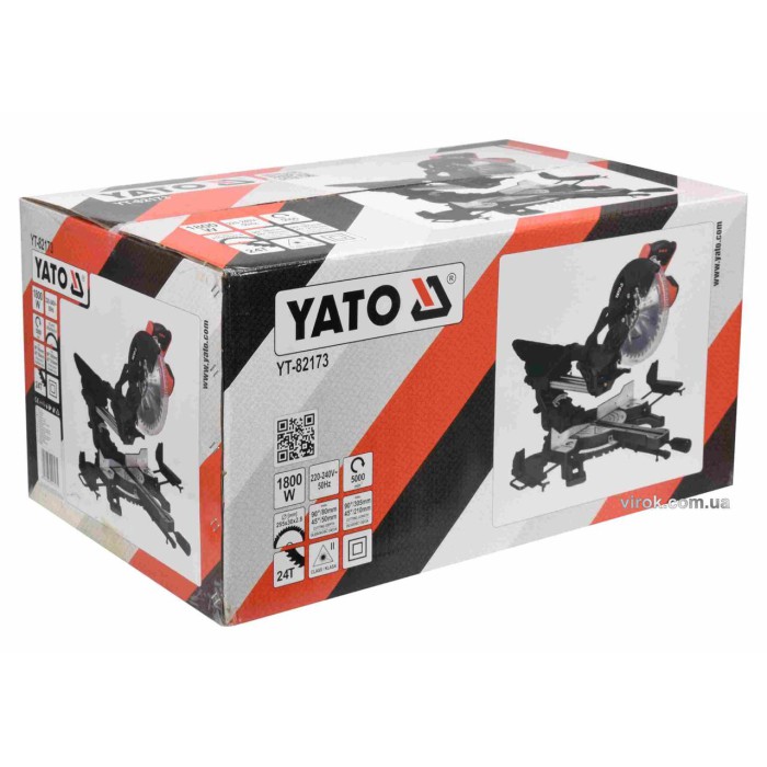 Пила торцовочная с лазером YATO YT-82173 (1.8 кВт 255 x 30 мм)