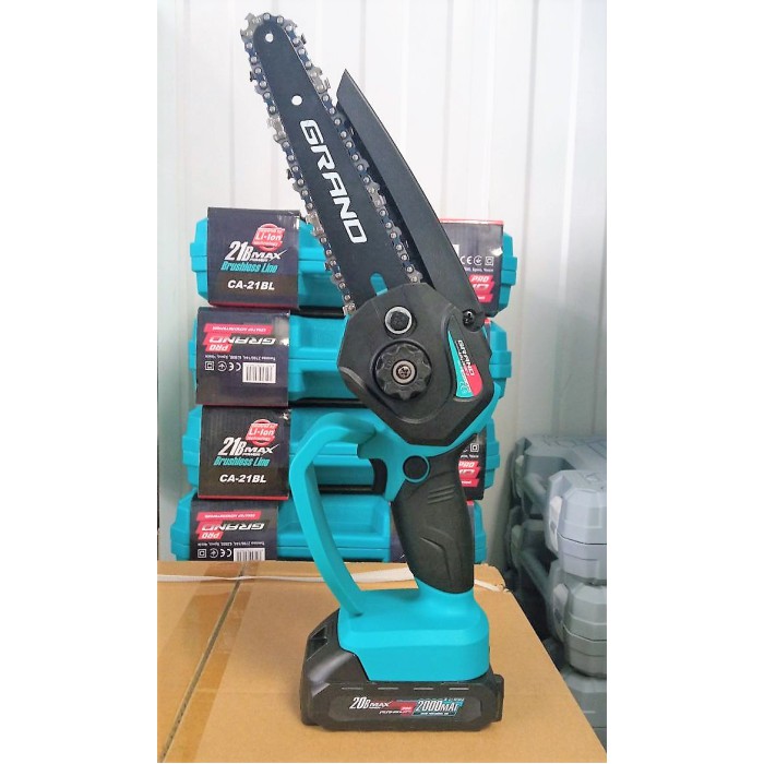 Пила ланцюгова акумуляторна Grand АПЦ-20V/6-2 (2 акумулятори 20В, 2 Ач, кейс, шина 152 мм)