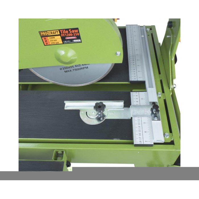 Плиткорез электрический Procraft PF1200/250, 1200 Вт, 2990 об/мин, диск 250 мм, глубина реза 52 мм