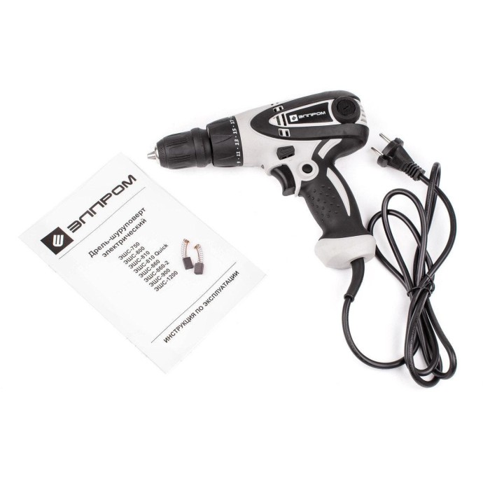 Мережевий шуруповерт Елпром ЕШС-810 Quick, 810 Вт, 750 об/хв, знімний патрон DFR, LED підсвічування