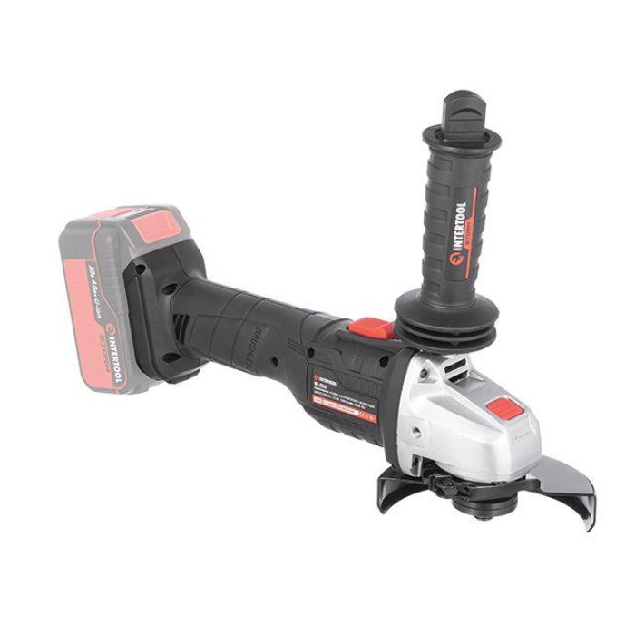 Шліфмашина кутова акумуляторна з безщітковим двигуном 20 В, 125 мм, 10000 об/хв, без ЗП та АКБ INTERTOOL