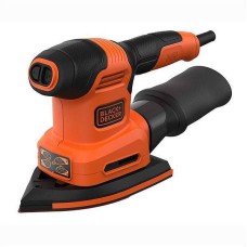 Шліфмашина вібраційна Black+Decker BEW200-QS (200 Вт, 13000 об/хв, зі змінними платформами та пилозбірником)