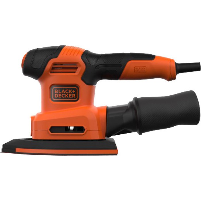 Шліфмашина вібраційна Black+Decker BEW200-QS (200 Вт, 13000 об/хв, зі змінними платформами та пилозбірником)