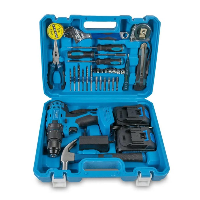 Шуруповерт акумуляторний KRAISSMANN 2102 ABS 20/2-S2 (з набором інструментів), 20 В, 2 АКБ, 2 А/год, підсвічування