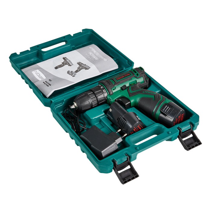 Шуруповерт акумуляторний NOWA WA1215blb (12В, 2 акк, 1.5 А/год, 1350 об/хв, 24 Нм, 2 шв, кейс, LED підсвічування)