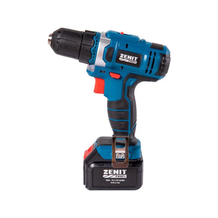 Шуруповерт акумуляторний Зеніт США-18 Li А2 профі, 2 акк., 18 В, 27 Нм, 2 швидкості, підсвічування, кейс