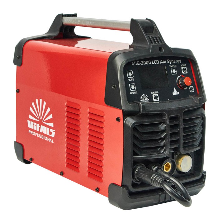 Зварювальний апарат (напівавтомат) Vitals Professional MIG 2000 LCD Alu Synergy, 230 В, 7.5 кВт