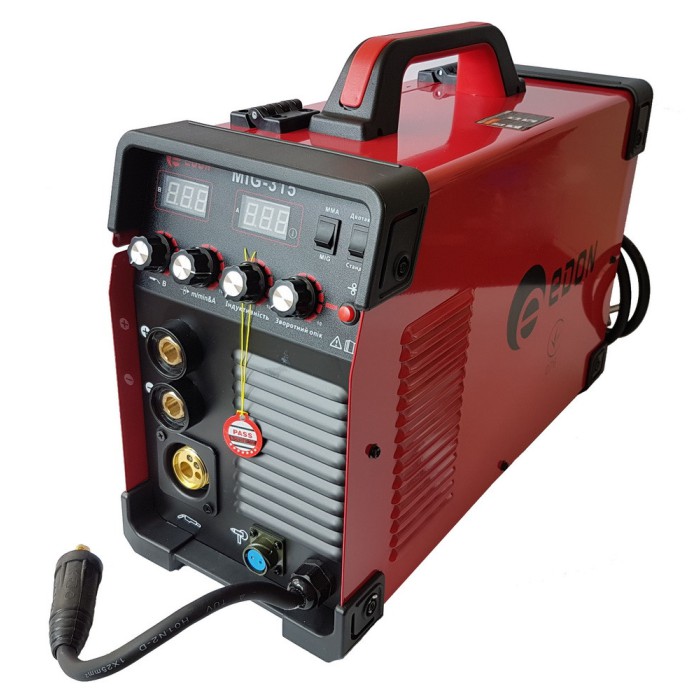 Зварювальний напівавтомат 2 в 1 Edon MIG 315 (NEW), зварювальний струм 20-350 А, діаметр дроту 0.6-1.0 мм