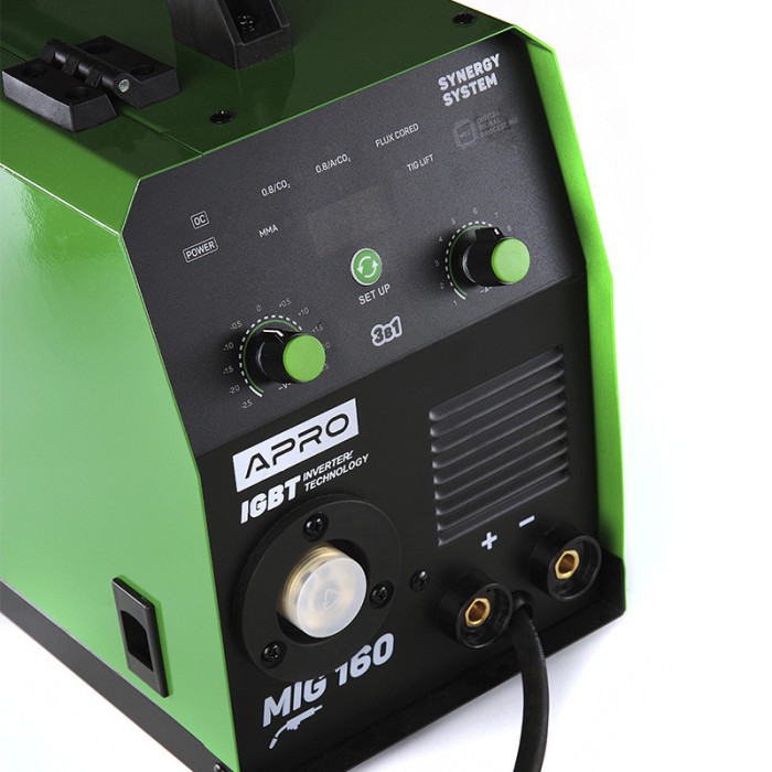 Зварювальний інверторний напівавтомат APRO MIG-300, ел.4мм, + набір кабелів