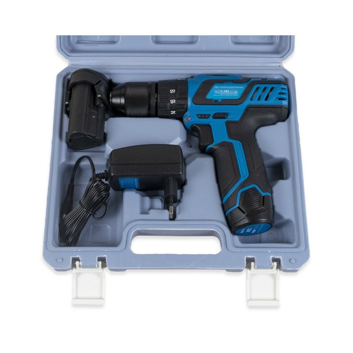 Ударний акумуляторний шуруповерт KRAISSMANN 2500 E-ABS 12/2 Li, 12 В, 2.5 А/год, 28 Нм, 2 акк, 2 швидкості, кейс