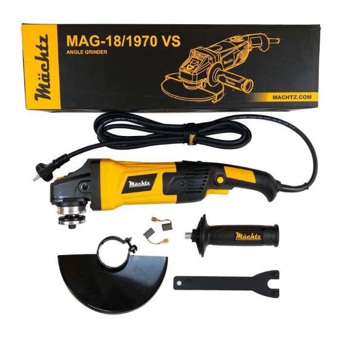 Кутова шліфувальна машина (болгарка) Mächtz MAG-18/1970 VS (диск 180 мм, регулювання обертів) Кутова шліфувальна машина (болгарка) Mächtz MAG-18/1970 VS (диск 180 мм, регулювання обертів)
