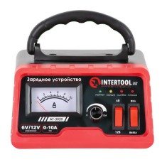 Зарядное устройство INTERTOOL AT-3020 6/12В, регулировка силы тока 0-10А, 230В