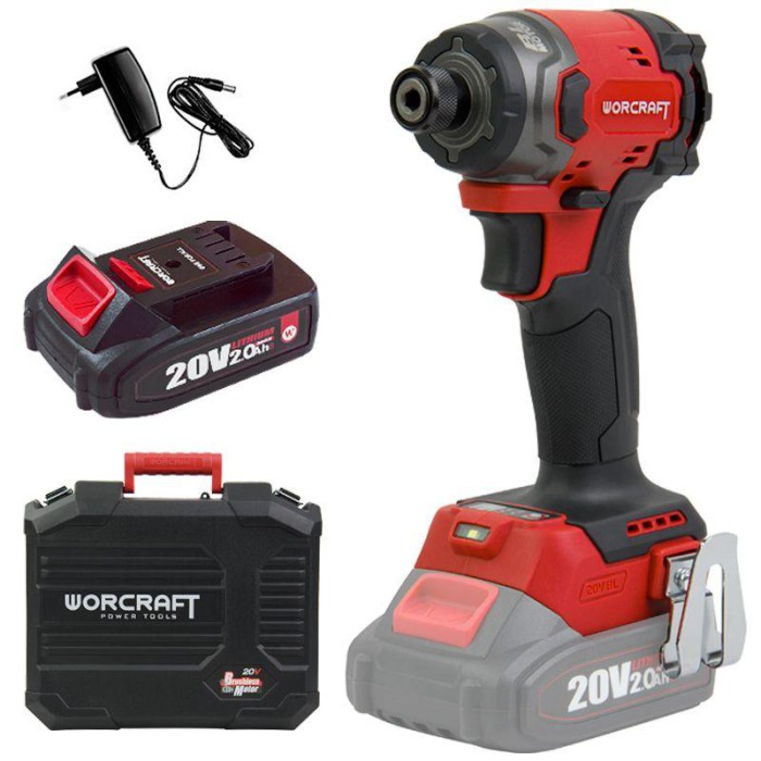 Аккумуляторный бесщеточный гайковёрт ударный WORCRAFT CIS‑S20LiBM‑260, 20В, 1 АКБ, 260 Нм, LED, 2 скорости