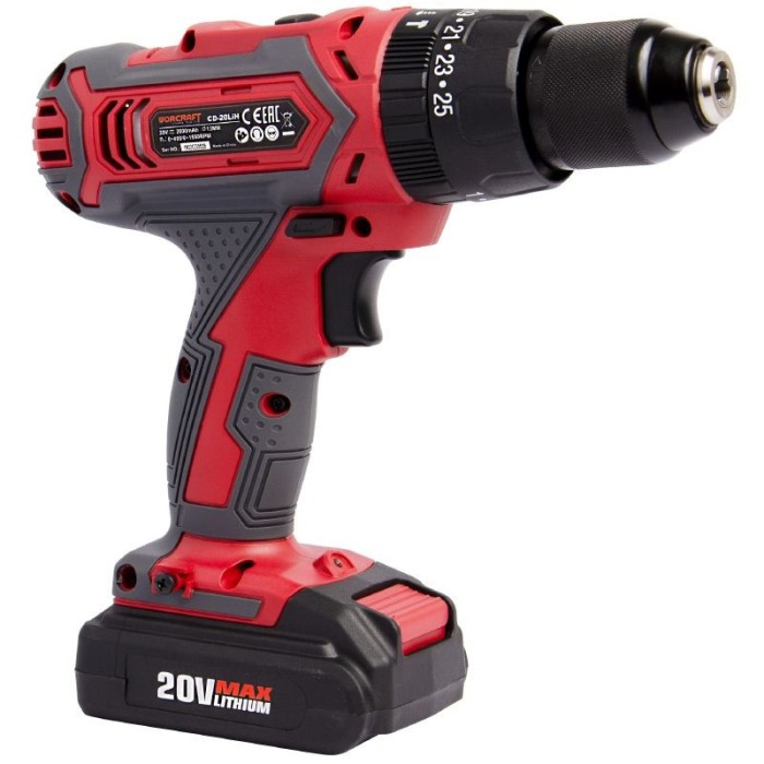 Акумуляторний шуруповерт ударний Worcraft CD-20LiH, 20, 1550 об/хв, LED підсвічування, кейс, 2 акк.,