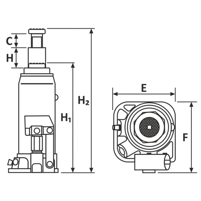 Домкрат гидравлический бутылочный 5т H 210-420мм SIGMA (6101051)