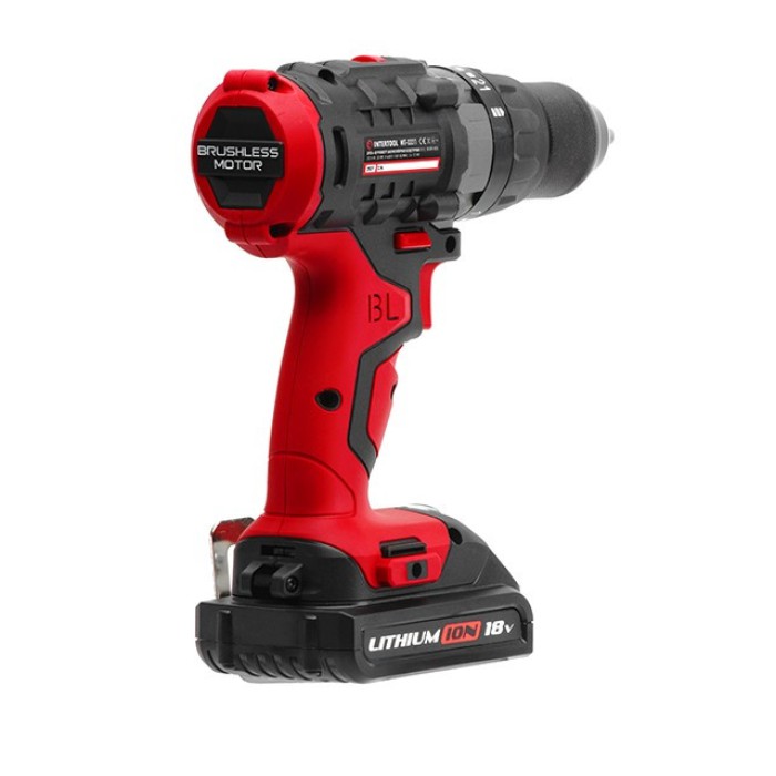 Дриль-шуруповерт акумуляторна INTERTOOL WT-0331 c бесщеточным двигуном Li-Ion 18В