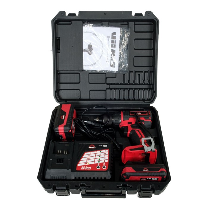 Дрель-шуруповерт аккумуляторная Vitals Professional AUpc 18/4tli Brushless kit, 18 В, бесщеточный двигатель