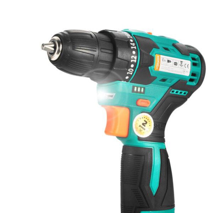 Дрель-шуруповерт аккумуляторный Sturm CD3212BL Brushles 12В (бесщеточный двигатель Li-Ion 12В, 2,0Ач, 2 аккум)