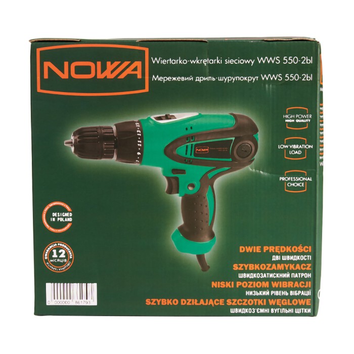 Дрель-шуруповерт сетевой NOWA WWS 550-2bl