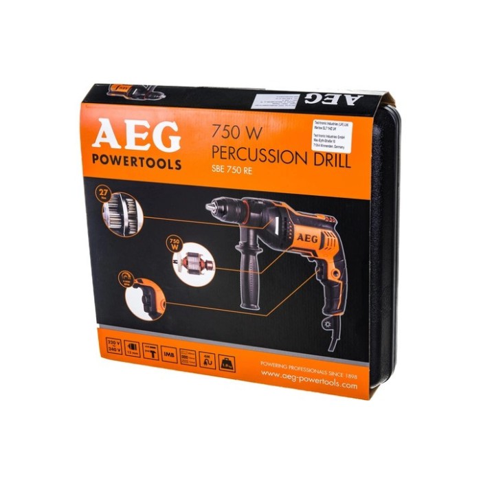 Дрель ударная AEG SBE750RE, 750 Вт + кейс (4935442850)