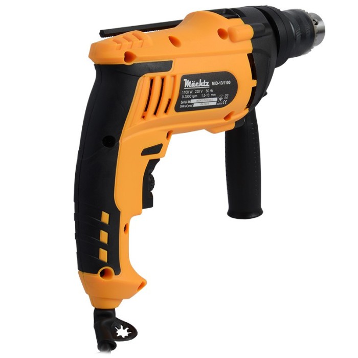 Дрель ударная Machtz MID-13/1300, 1300 Вт, 2800 об/мин, ограничитель глубины, дополнительная рукоятка