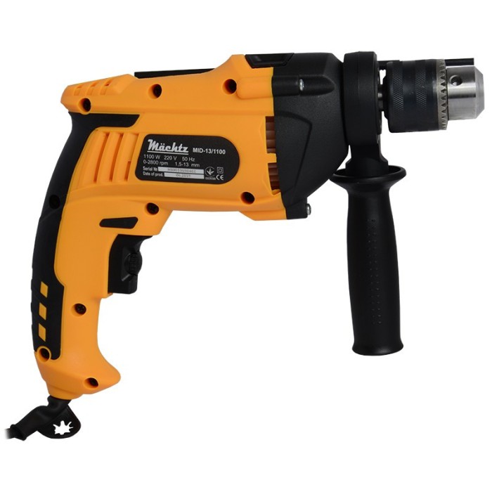 Дрель ударная Machtz MID-13/1300, 1300 Вт, 2800 об/мин, ограничитель глубины, дополнительная рукоятка