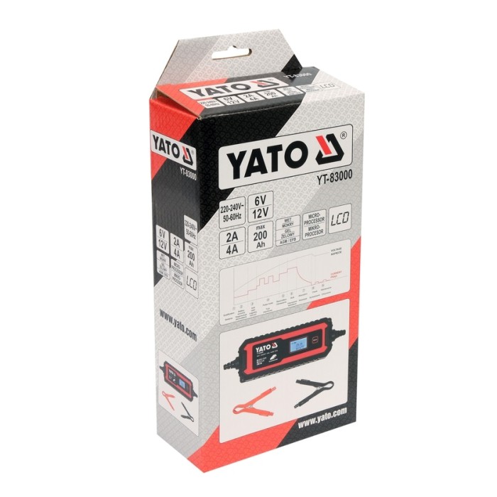 Електронний випрямляч із РК-дисплеєм YATO YT-83000 (Зарядний пристрій. 6V-2А 12V-4А)